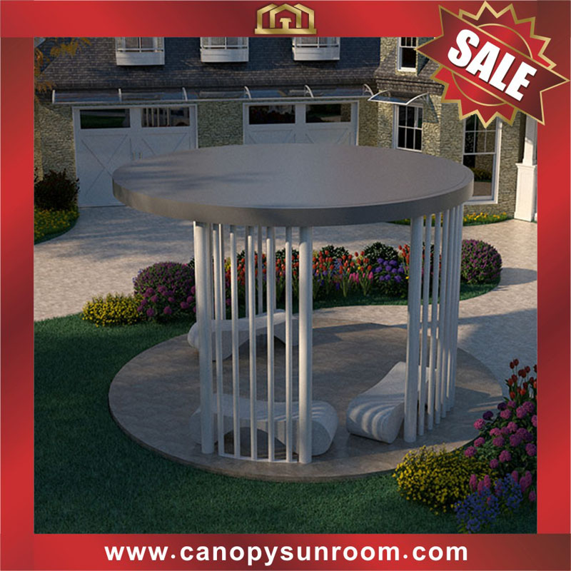 hot selling outdoor courtyard backyard modern new style aluminum rounded roofing pavilion gazebo shelter 