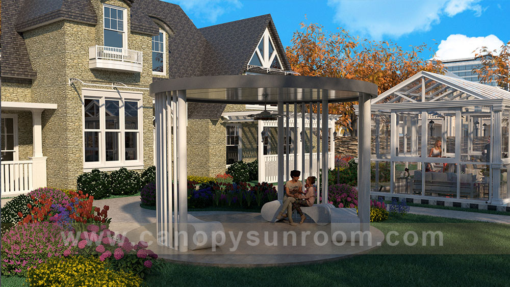 outdoor rounded roofing gazebo