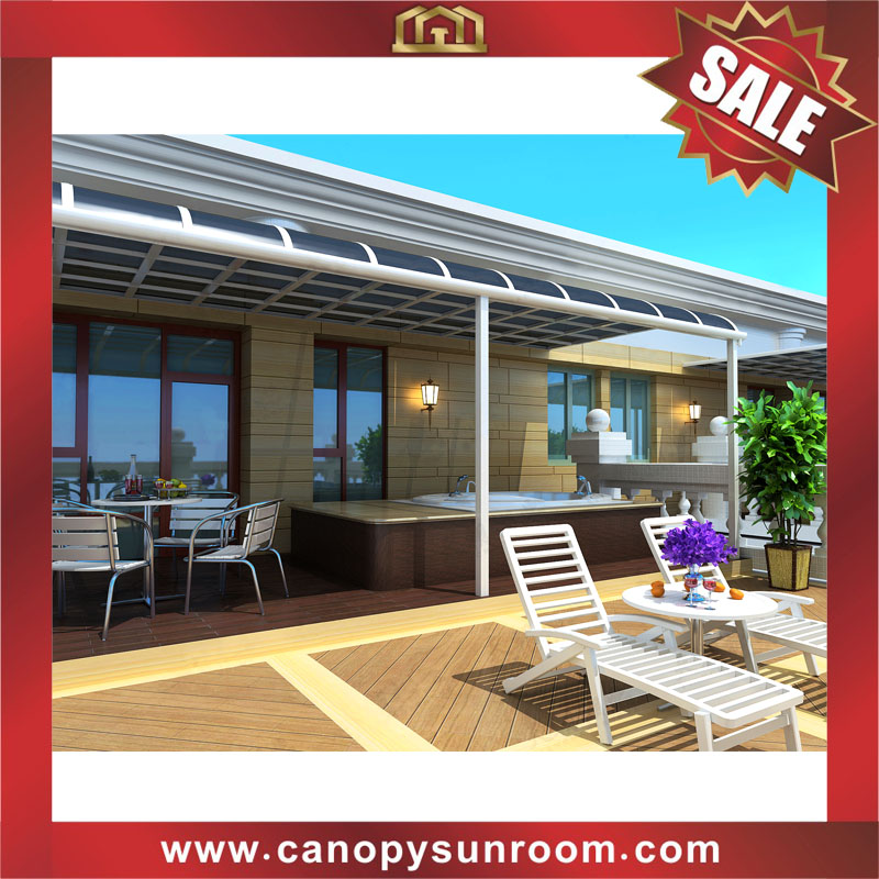 high quality backyard villa cottage patio terrace balcony polycarbonate aluminum shelter canopy awning canopies 