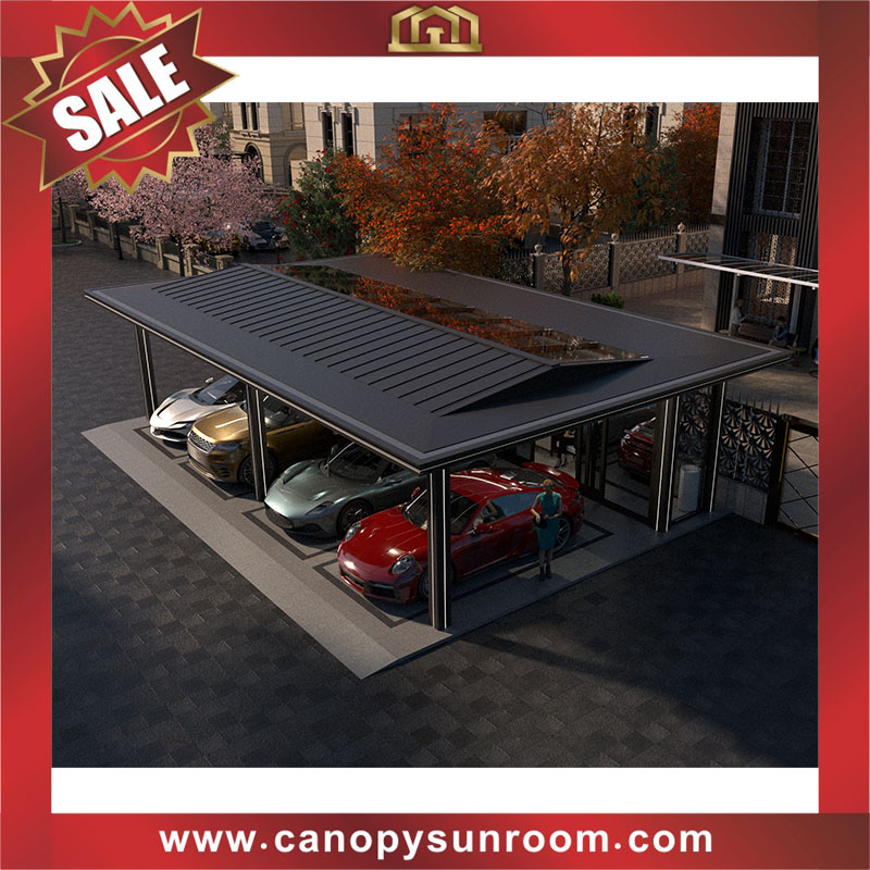 High quality high end luxury outdoor courtyard backyard aluminum park cars shelter garage carport