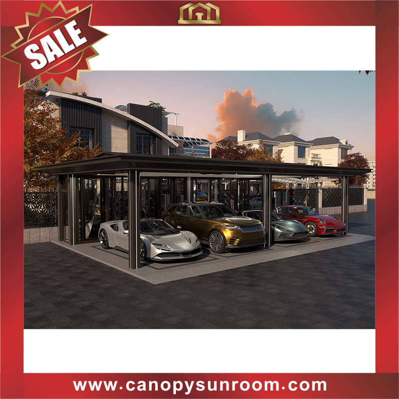 Outdoor high quality luxury backyard aluminium parking multiple cars shelter canopy carport garage for sale