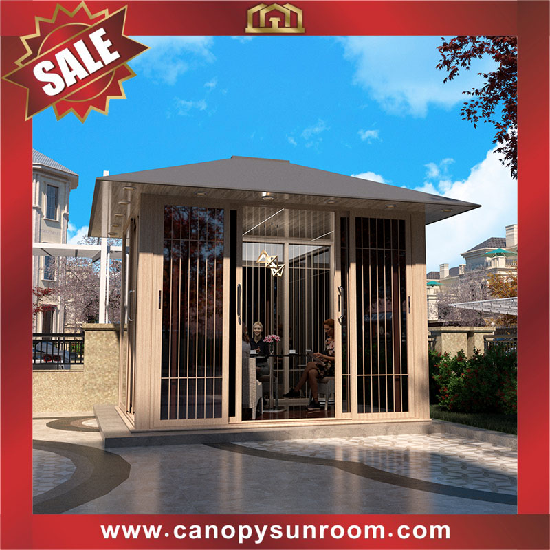 Japanese style outdoor backyard aluminum pavilion gazebo enclosure tiny house cabin shelter shed
