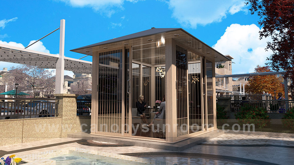 outdoor Japanese style aluminum shed gazebo pavilion shelter