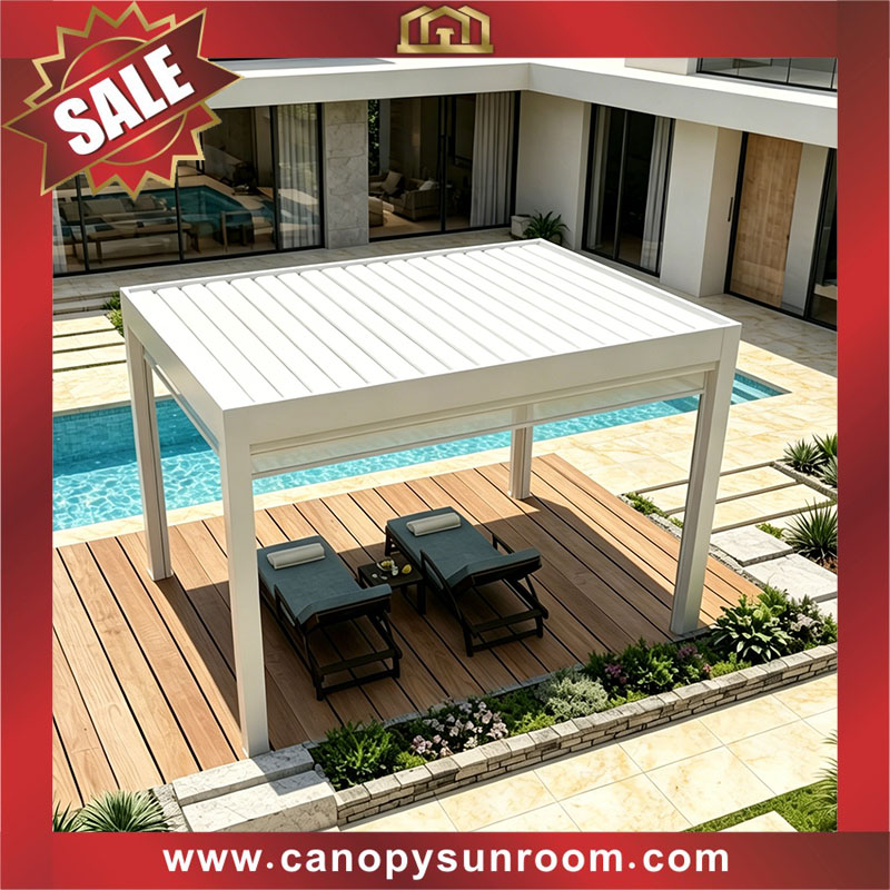 hot selling outdoor aluminum alu louvered shutter roof pergola shelter canopy
