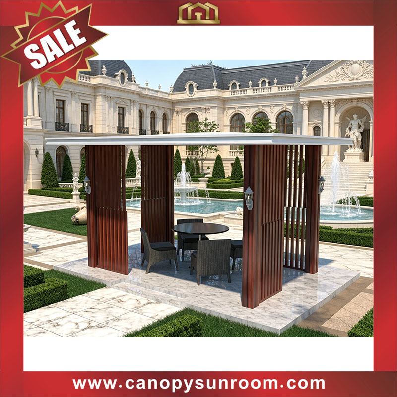 outdoor courtyard backyard aluminum wood look pavilion gazebo shelter for sale