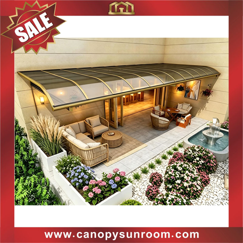 high quality backyard villa cottage patio terrace balcony polycarbonate aluminum shelter canopy awning canopies 