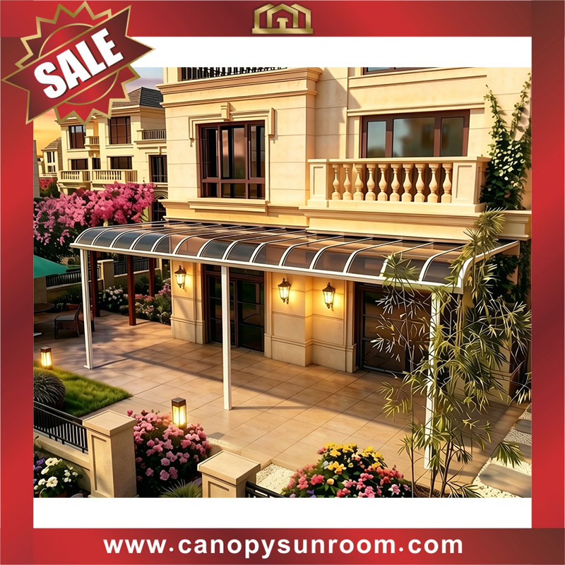 outdoor house patio terrace balcony canopy awning canopies shelter with aluminum alloy framework and polycarbonate sheet