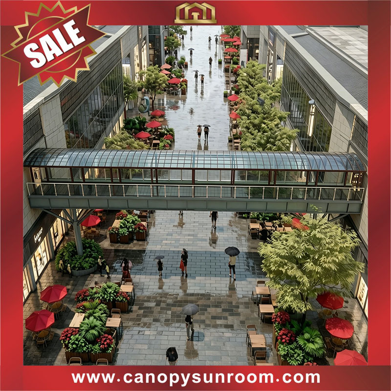 Outdoor polycarbonate PC aluminum alu cover shelter awning canopy for the walk way passage corridor