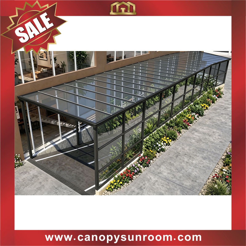 Outdoor walkway passage corridor polycarbonate aluminum pc canopy awning cover shelter for the projects