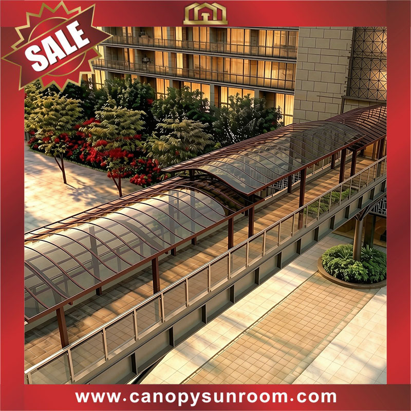 Outdoor walkway passage corridor polycarbonate PC aluminum alu cover shelter canopy awning 