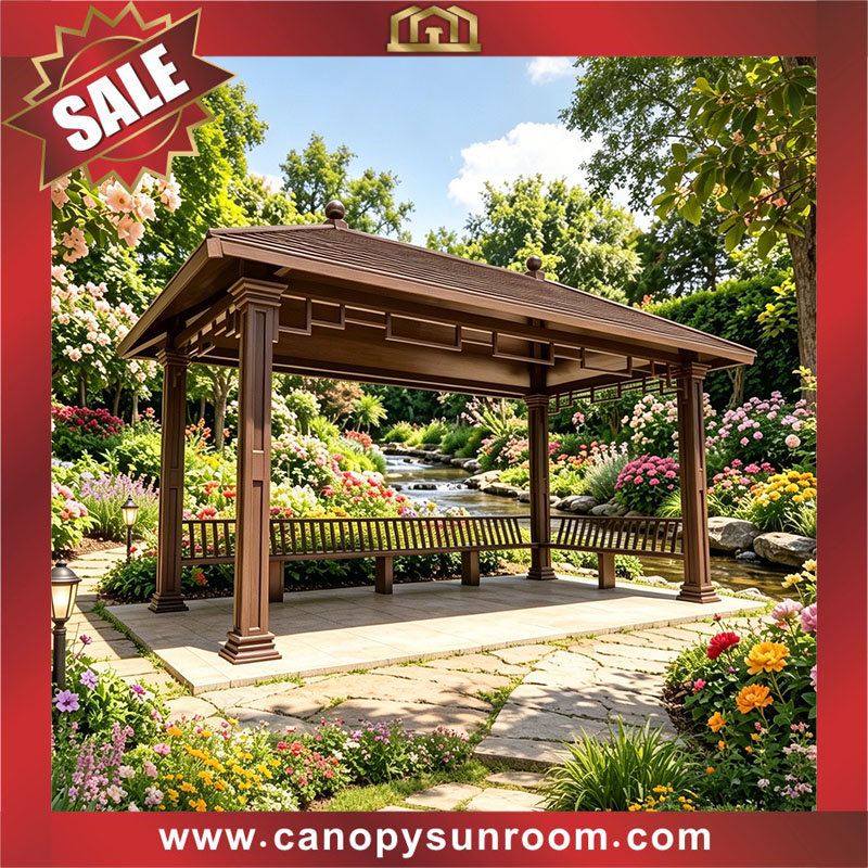 Chinese classical design outdoor aluminum canopy awning shelter gazebo pavilion