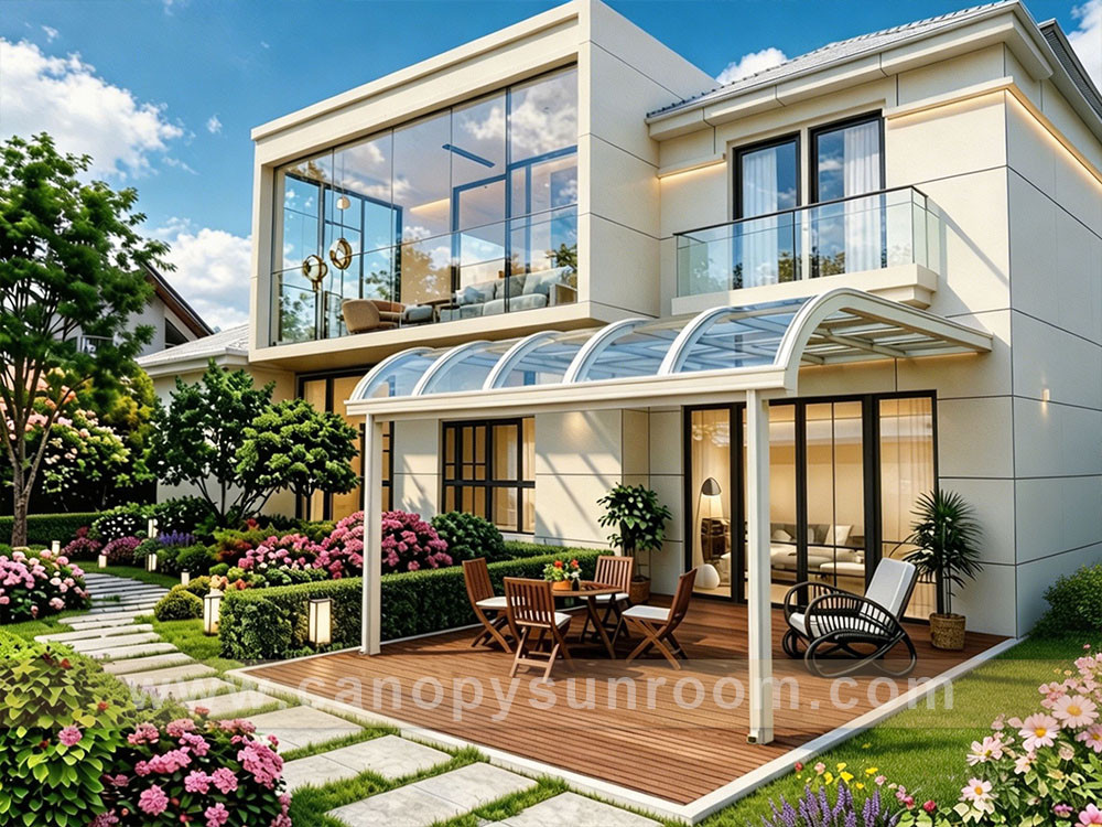 glass aluminum canopy awning