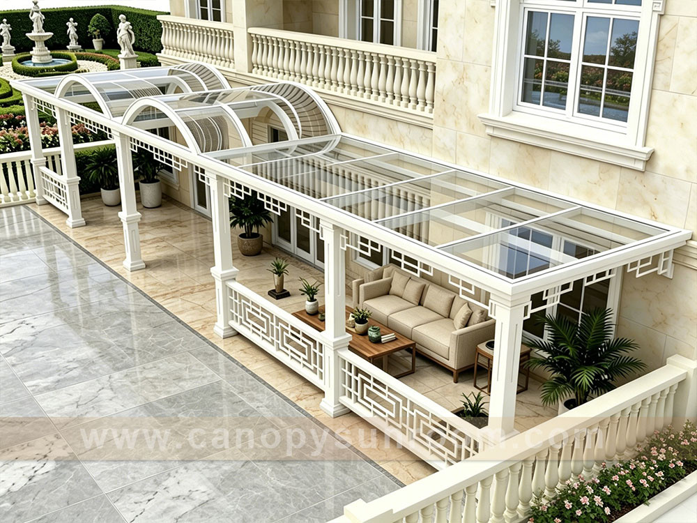 glass aluminum house canopy awning shelter