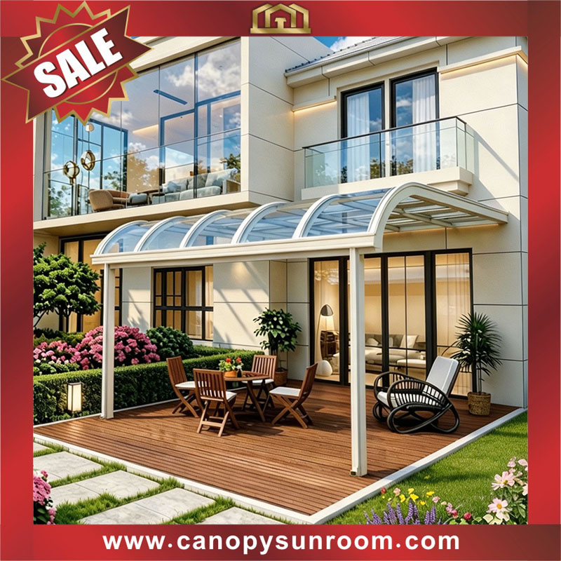 High quality house patio terrace balcony aluminum glass canopy awning shelter
