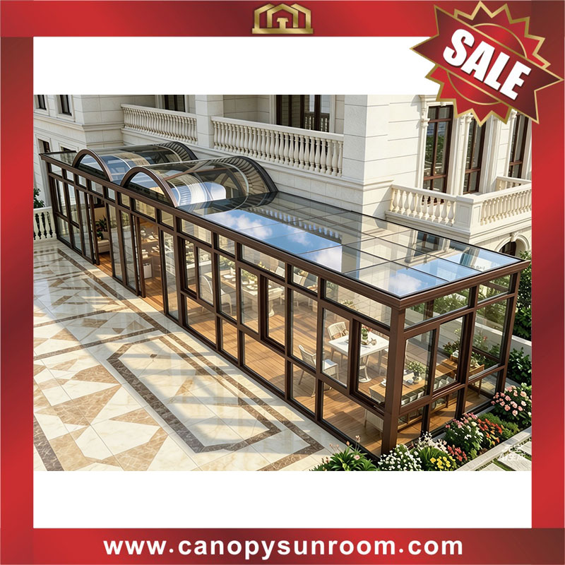 high quality aluminum outdoor backyard patio tempered glass sun house sunroom for sale