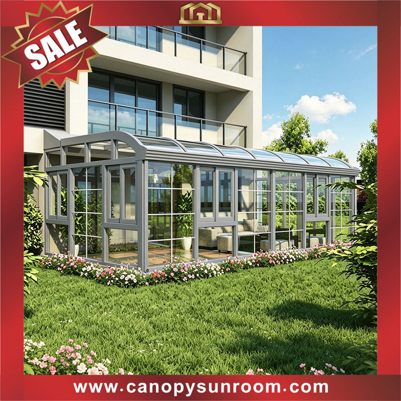outdoor garden backyard tempered glass aluminum sun house sunroom