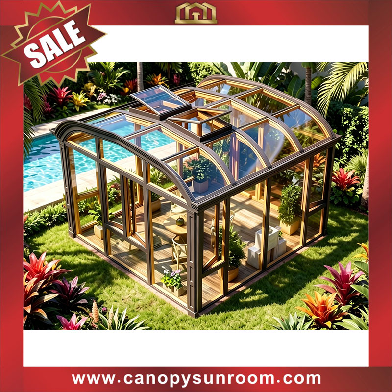 Outdoor backyard aluminum glass sun room sunhouse for sale