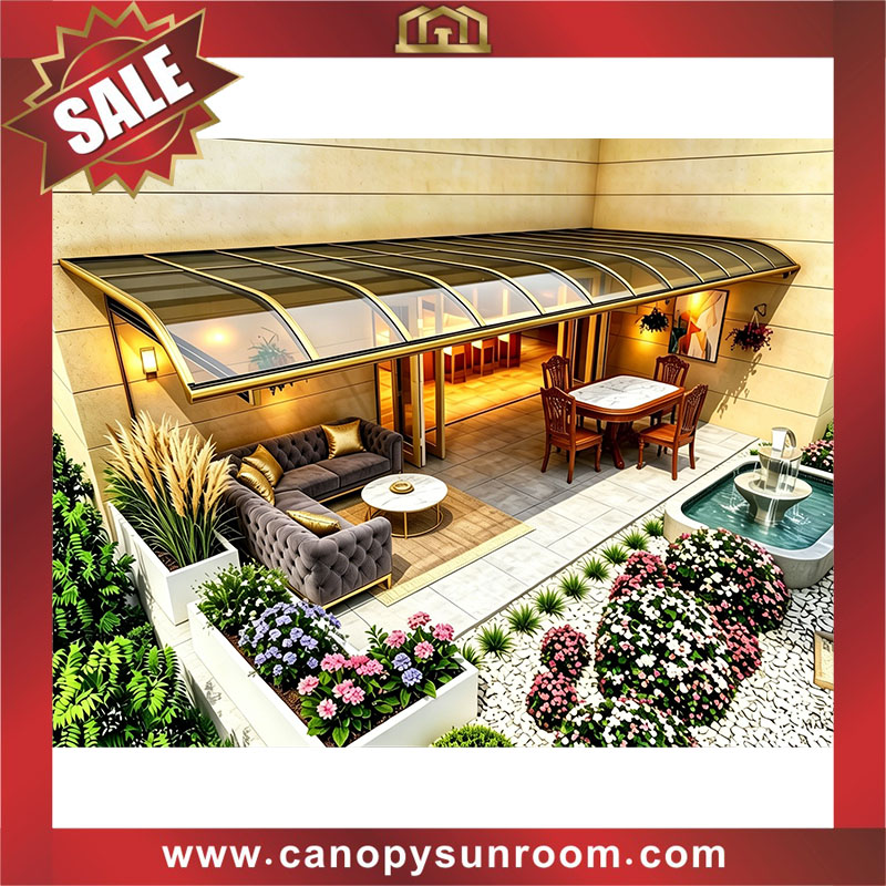 high quality backyard villa cottage patio terrace balcony polycarbonate aluminum shelter canopy awning canopies 