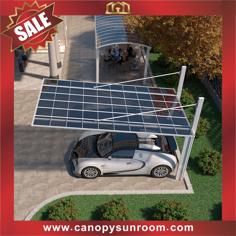 Outdoor backyard alu polycarbonate aluminum pc cantilevered braces park carport single car canopy shelter for sale