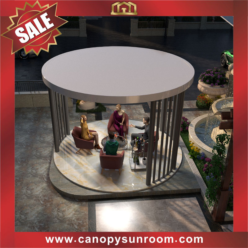 New modern design outdoor courtyard backyard aluminum rounded roofing pavilion gazebo shelter for sales