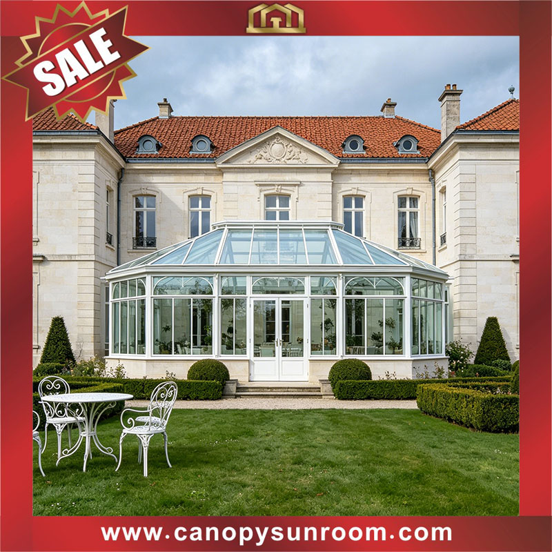 Outdoor luxury backyard house villa aluminum glass sunroom sun house enclouse cabin shed