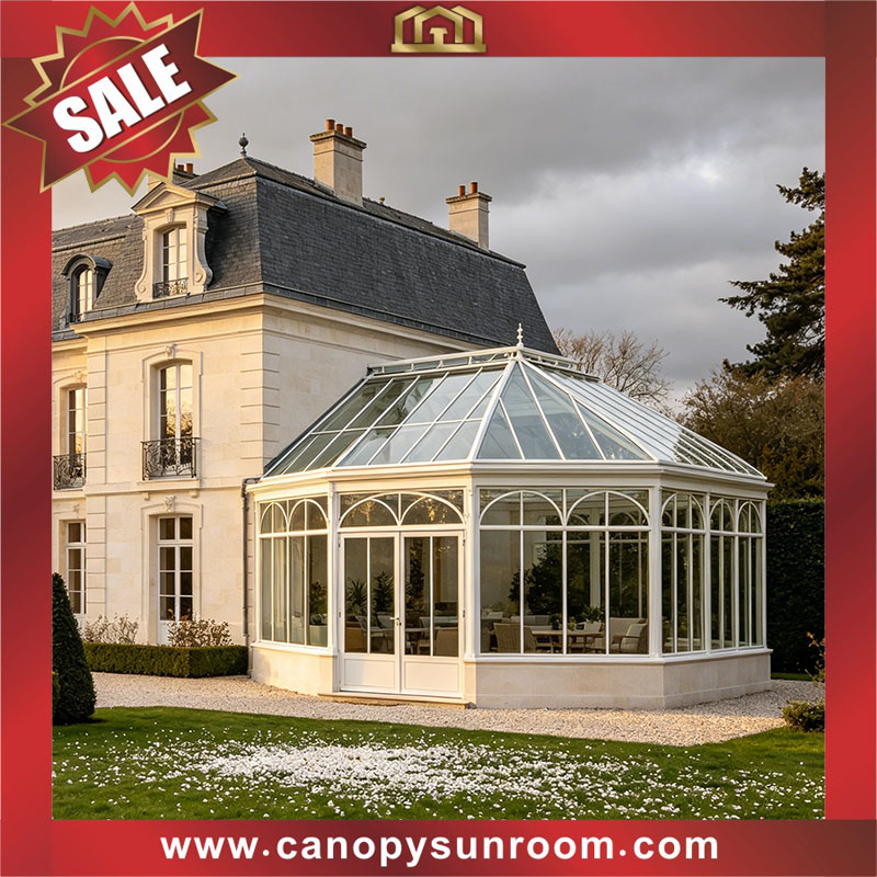 Outdoor luxury backyard house villa aluminum glass sunroom sun house enclouse cabin shed