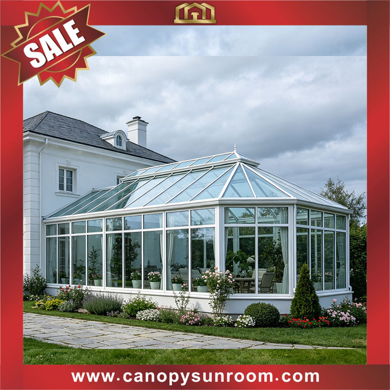 Luxurious outdoor backyard house villa aluminum glass sunroom sun house enclouse cabin shed