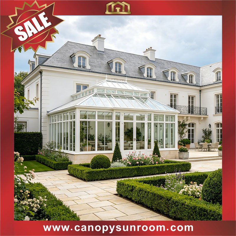 Luxurious outdoor backyard house villa aluminum glass sunroom sun house enclouse cabin shed