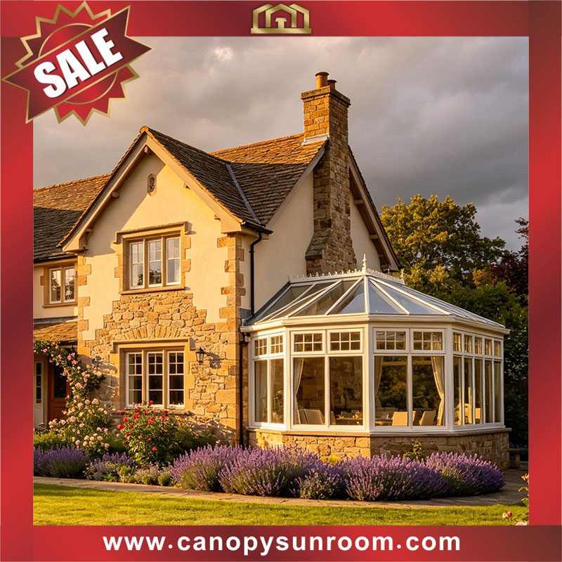 Outdoor luxury backyard house villa aluminum glass sunroom sun house enclouse cabin shed