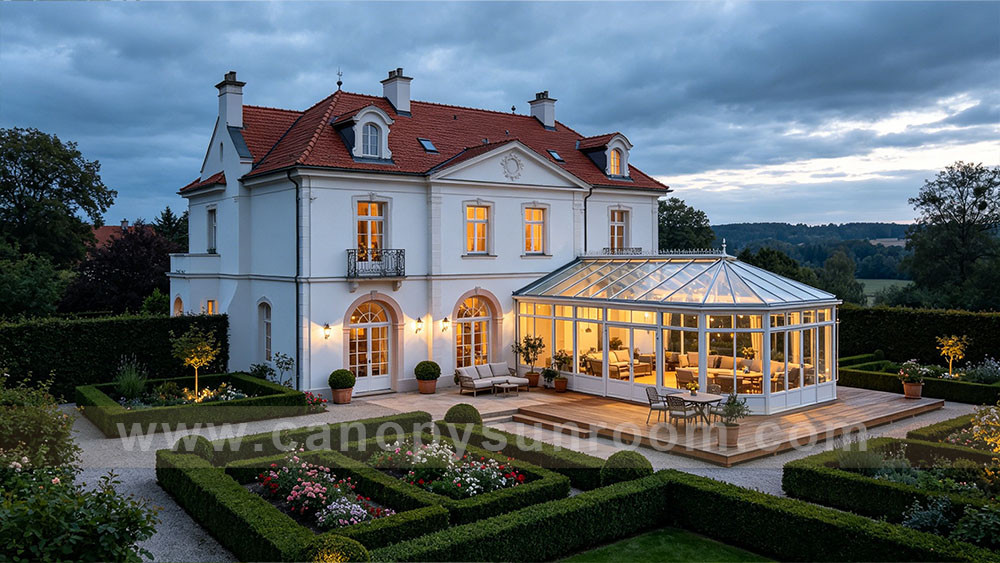 outdoor villa house aluminum glass sunroom sun house enclousure