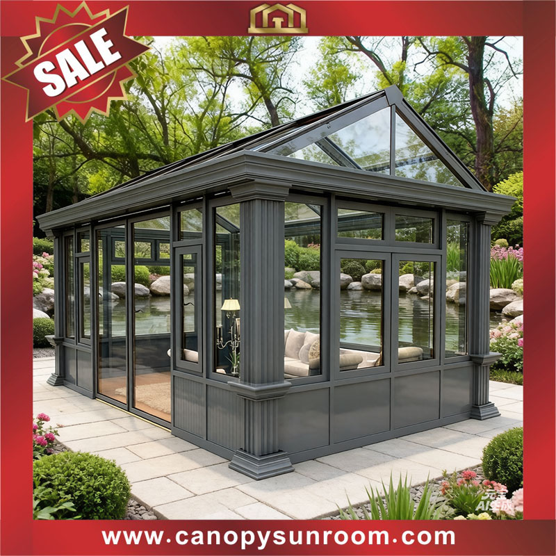 Aluminum outdoor garden backyard tempered glass sun house sunroom