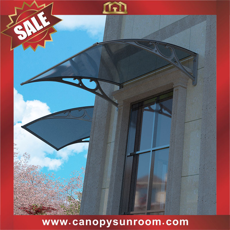 house window door DIY Polycarbonate pc awning canopy shelter with aluminum bracket support arms for sale