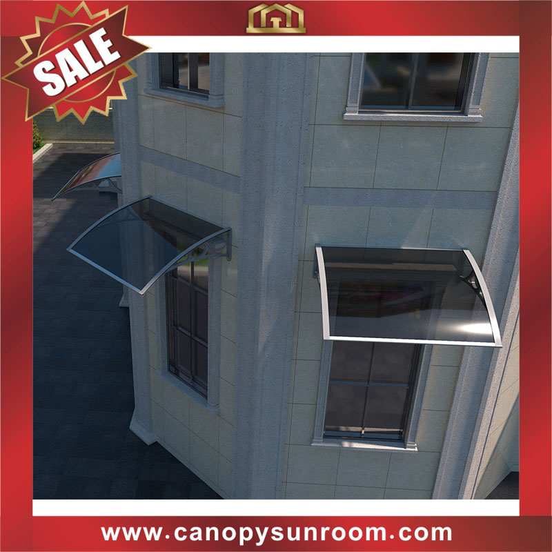 house window door DIY Polycarbonate pc awning canopy shelter with aluminum bracket support arms for sale