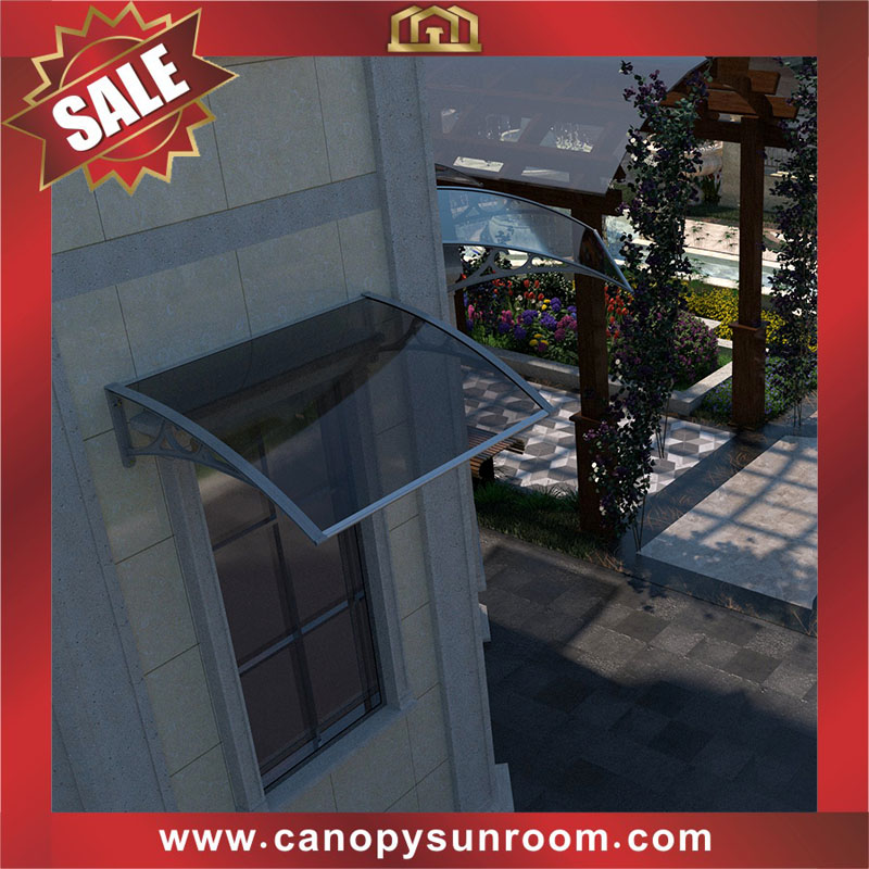 house window door DIY Polycarbonate pc awning canopy shelter with aluminum bracket support arms for sale