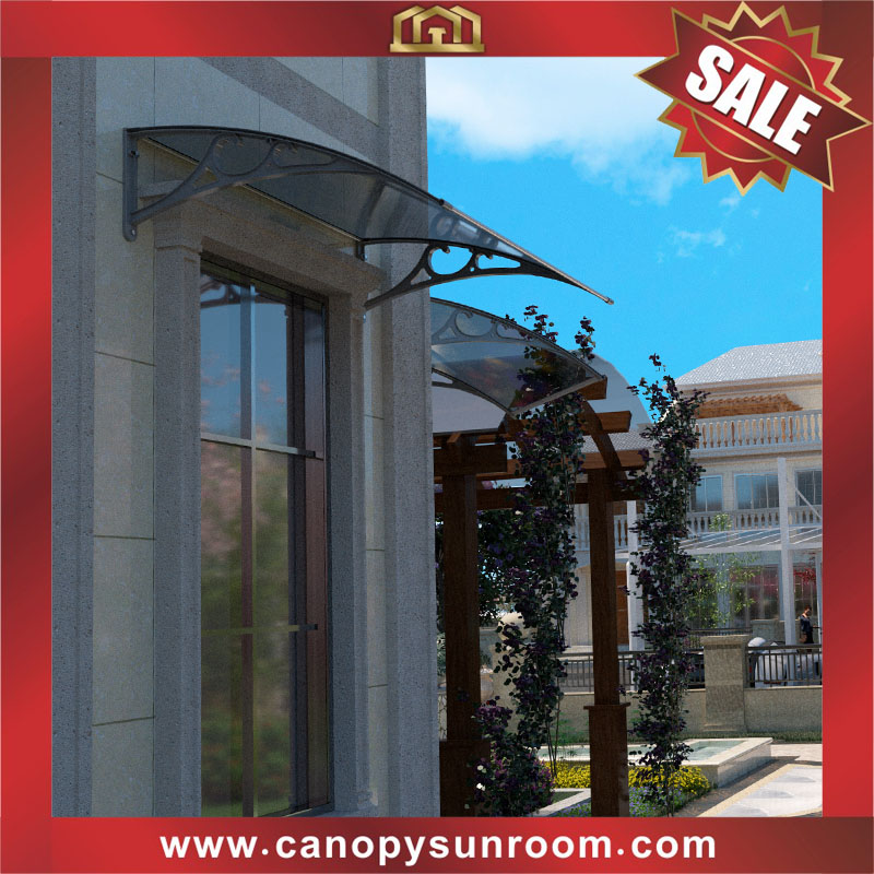 house window door DIY Polycarbonate pc awning canopy shelter with aluminum bracket support arms for sale