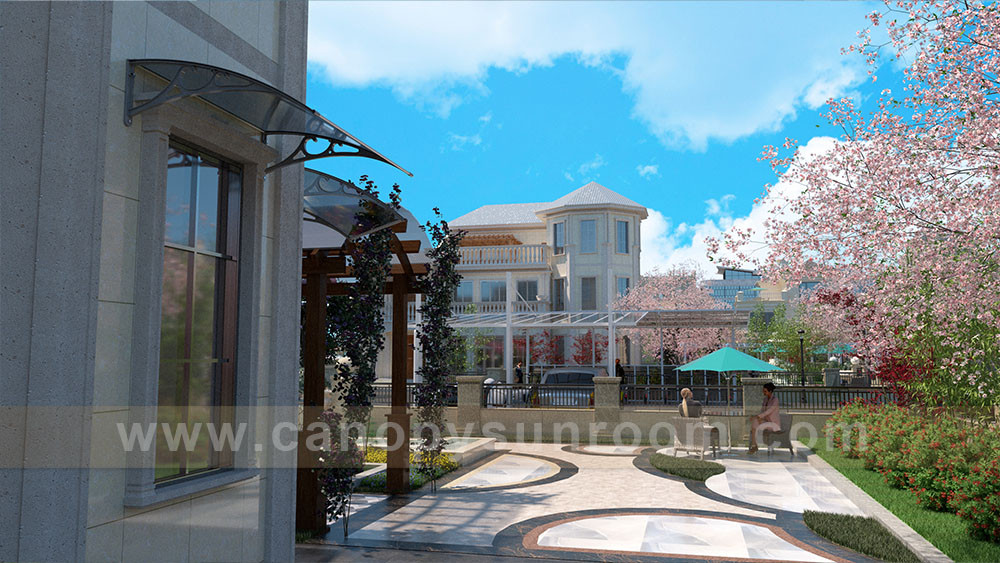 house window door DIY Polycarbonate pc awning canopy shelter with aluminum bracket support arms for sale
