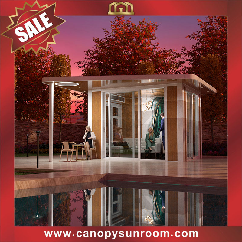 Excellent outdoor Modern backyard aluminum glass pavilion gazebo enclosure tiny house cabin shed shelter