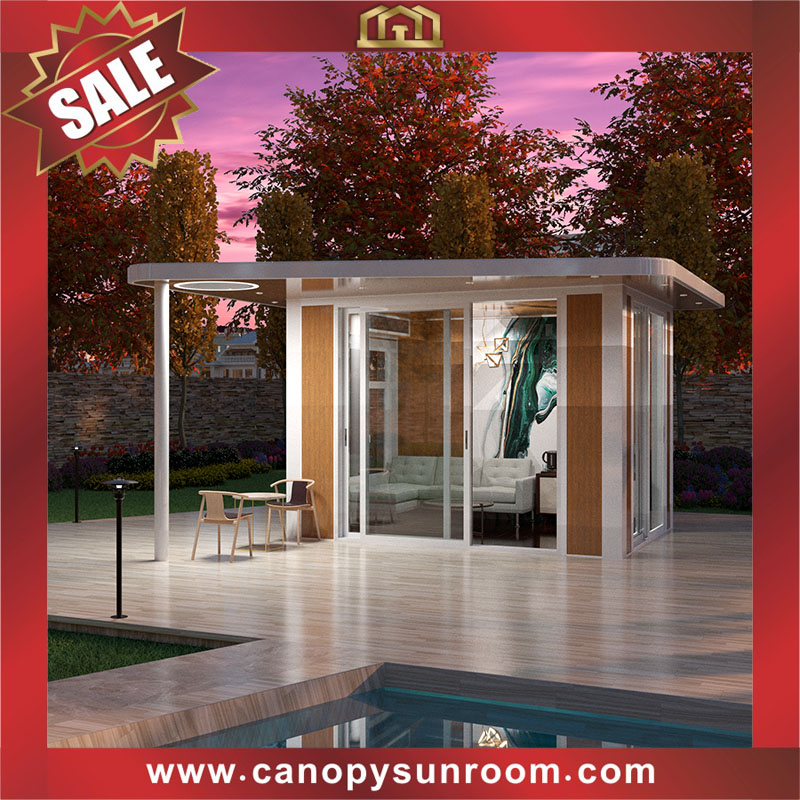 Excellent outdoor Modern backyard aluminum glass pavilion gazebo enclosure tiny house cabin shed shelter