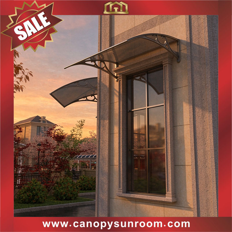hot selling house window door awning canopy shelter with polycarbonate sheet and aluminum bracket support arm