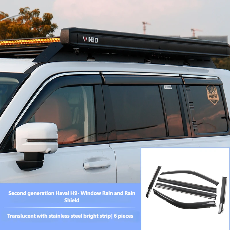 With illuminated strip rain and sunshade