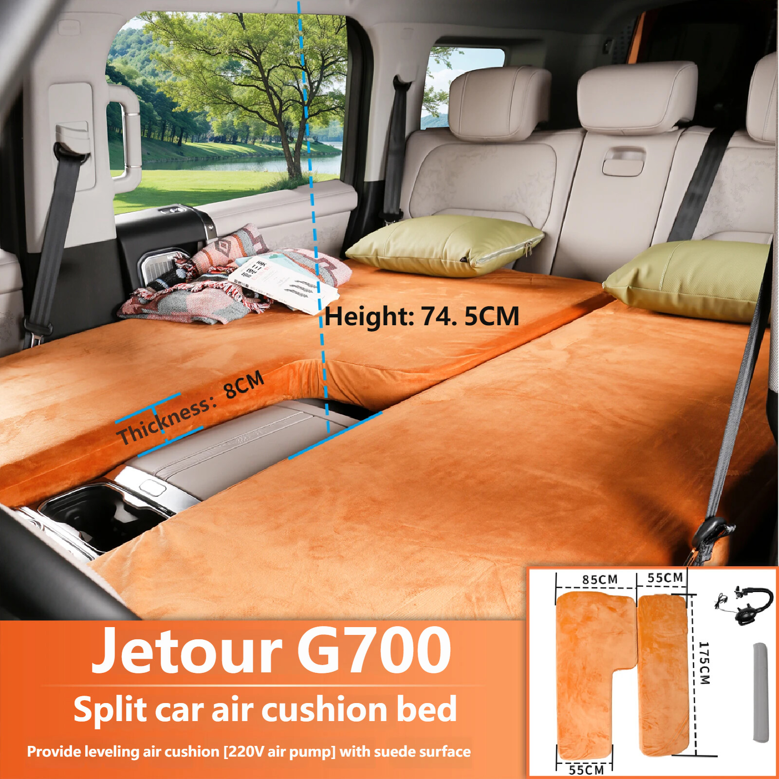 Front and rear air cushion bed