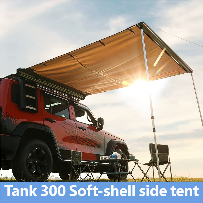 Soft-shell side tent