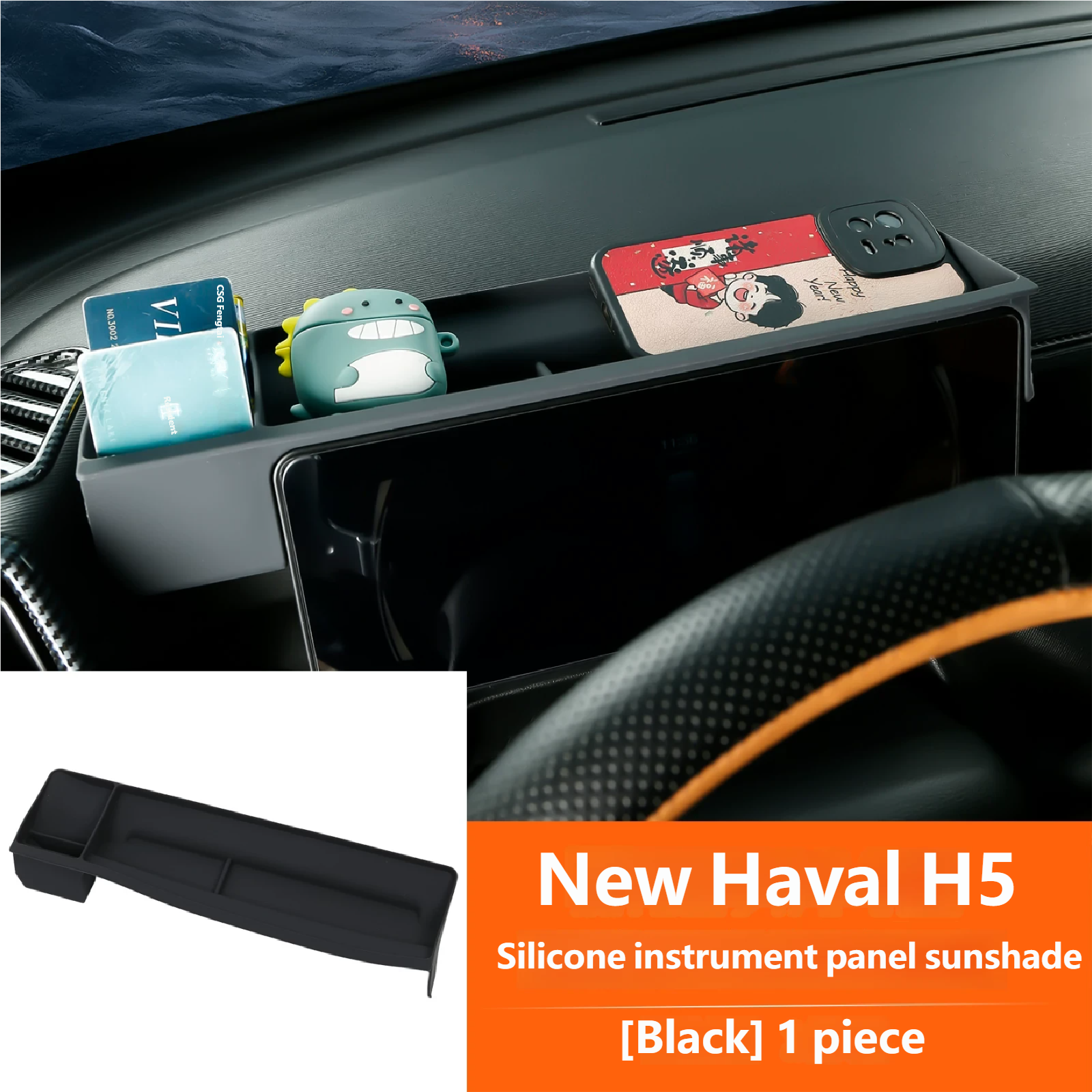 Silicone instrument panel sunshade