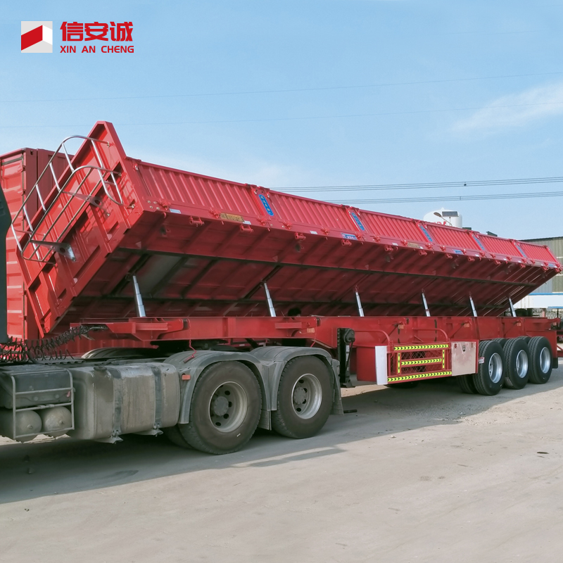 3/4 Axle Drop Side Wall Dump Semi Tipper Trailer