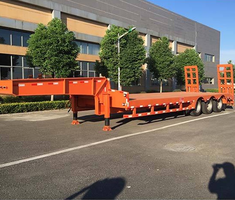 High Quality 4 Axle Lowboy Semi-Trailer  with Hydraulic Ladder