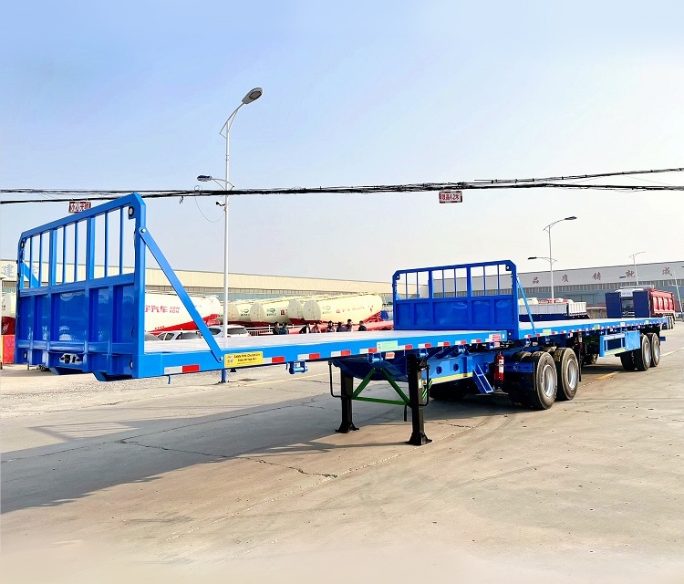 2 Axles Super Link Flat Bed Semi Trailer for Grain, Container Transport