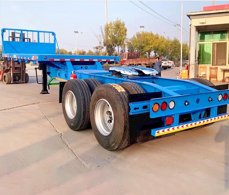 2 Axles Super Link Flat Bed Semi Trailer for Grain, Container Transport