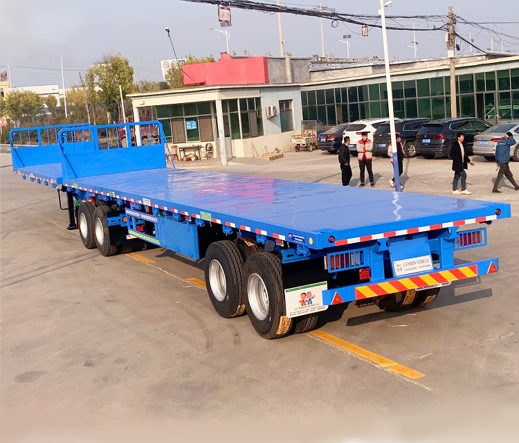 2 Axles Super Link Flat Bed Semi Trailer for Grain, Container Transport