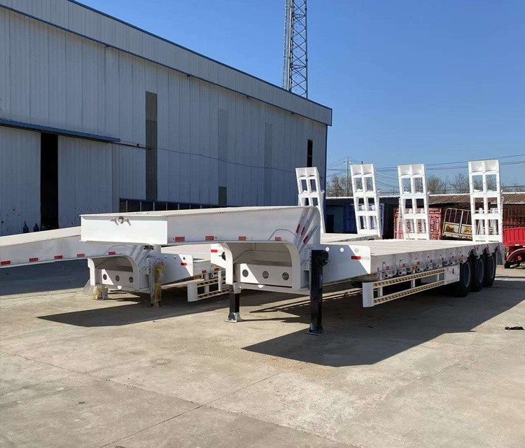3/4 Axle 40-80Ton Heavy Duty Lowboy Lowbed Semi Trailer