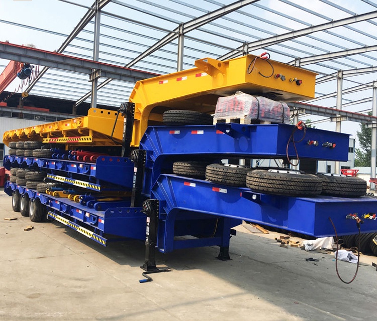 3/4 Axle 40-80Ton Heavy Duty Lowboy Lowbed Semi Trailer